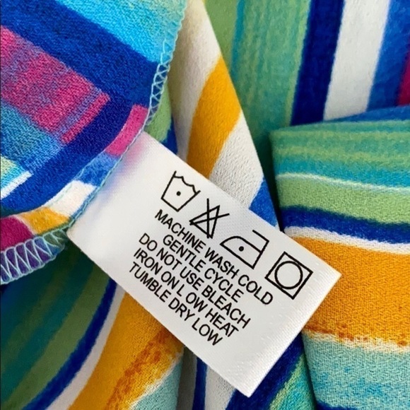 Rachel Zoe Vibrant Multi Stripe Top Sz L - Picture 11 of 11